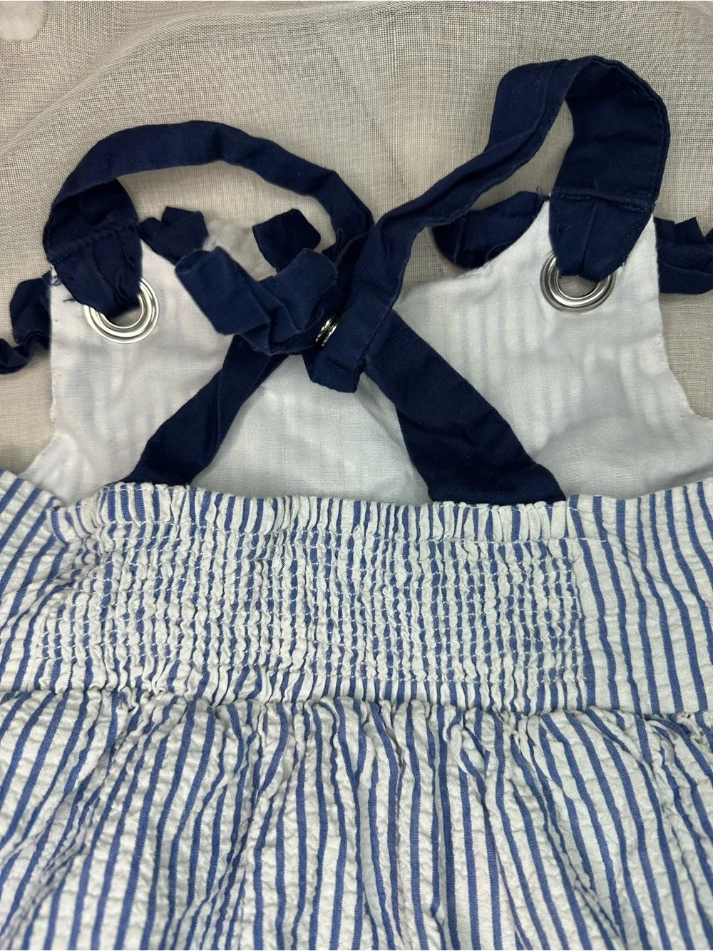 Tahari White & Navy Striped Anchor Sundress for Girls
